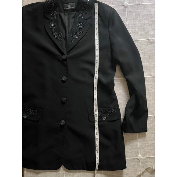Carole Little Womens Vintage 90s Y2K Beaded Sequin Dark Romantic Jacket Blazer - Picture 14 of 16